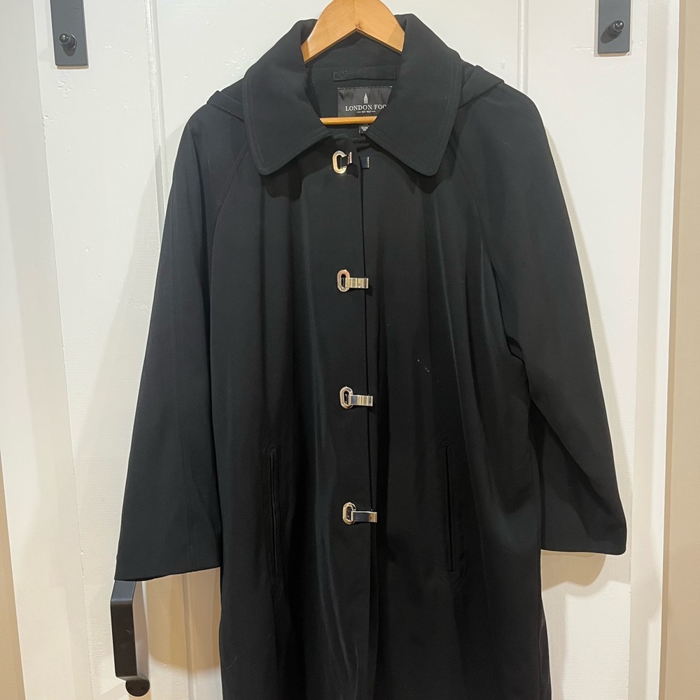 London Fog Black Raincoat